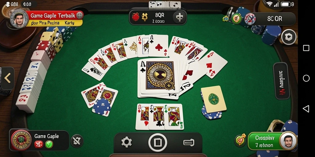 Tampilan screenshot game Gaple yang menampilkan aksi seru dalam 8QR.