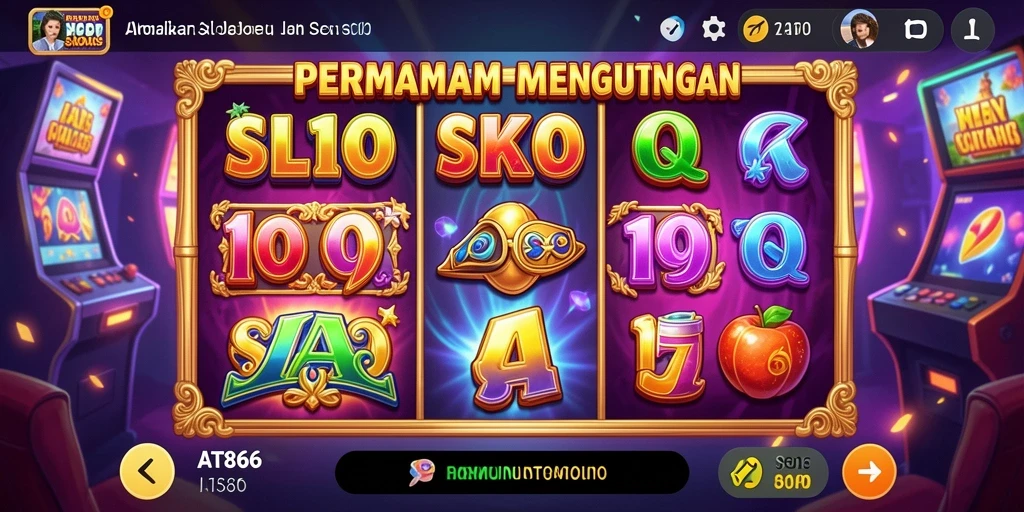 Tampilan gameplay AT866 dengan tema Slot yang menarik dan penuh warna.