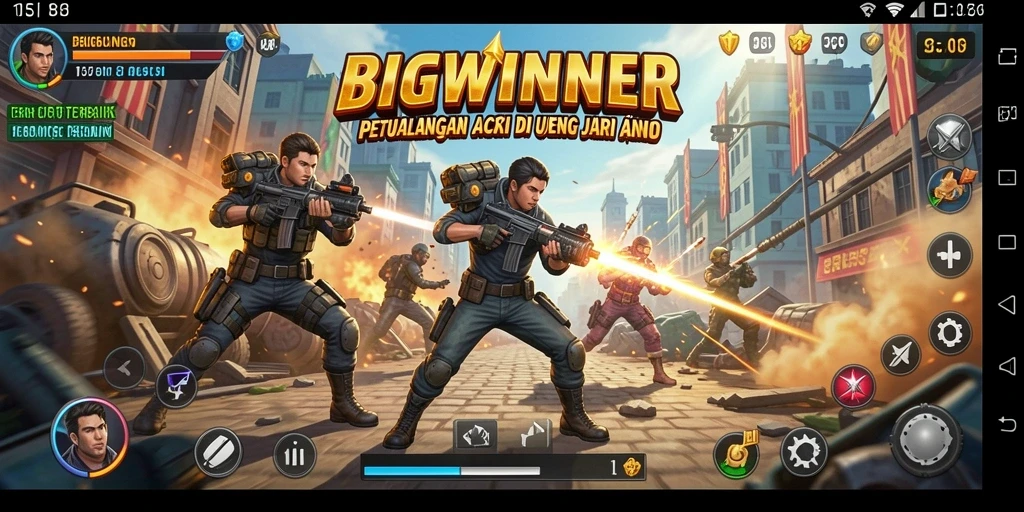 Tampilan gameplay menegangkan di BIGWINNER dengan aksi seru.