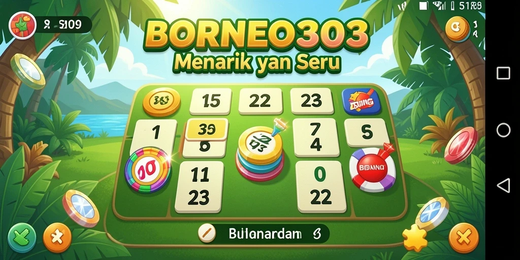 Tampilan gameplay seru dari BORNEO303 dengan berbagai fitur Bingo.