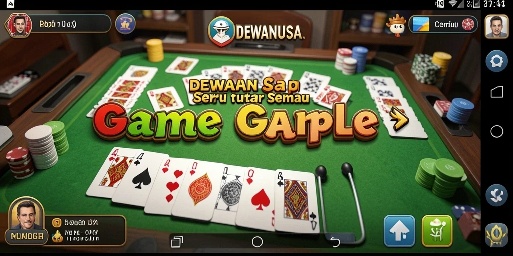 Tampilan screenshot DEWANUSA menampilkan gameplay Gaple yang mengasyikkan.