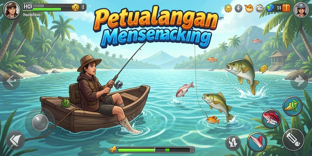 Gameplay H03 yang menarik dengan beragam kegiatan memancing.