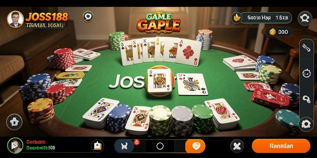 Tampilan gameplay Gaple yang seru dan interaktif di JOSS188.