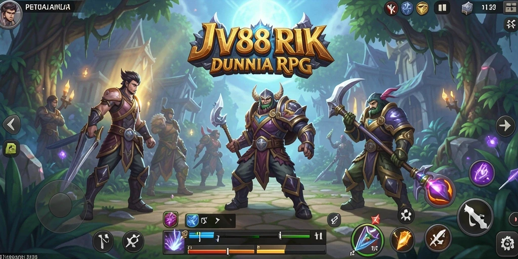 Screenshot utama JV88 menampilkan aksi petualangan RPG yang mendebarkan.
