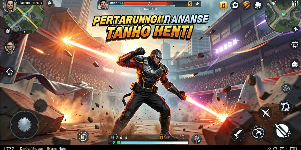 Tampilan gameplay L777 yang intens dan mendebarkan saat bertarung.