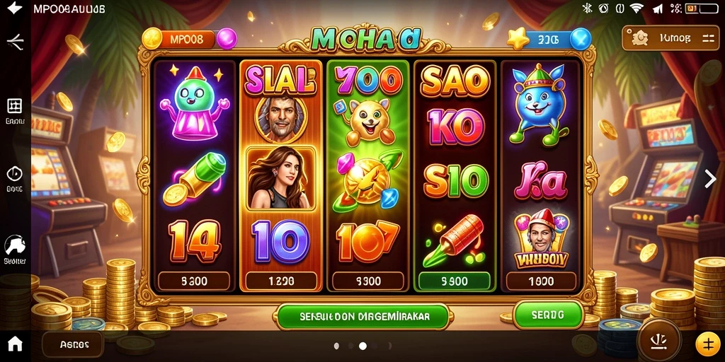 Screenshot gameplay MPO08 yang menampilkan keseruan permainan slot.