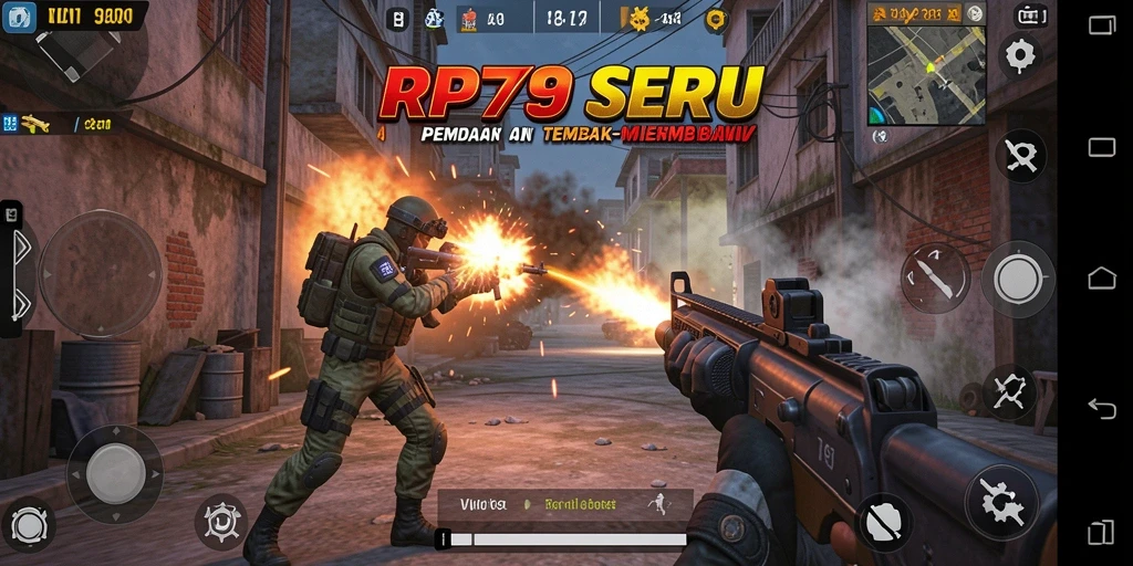 Tampilan gameplay mendebarkan dari RP79 yang penuh aksi.