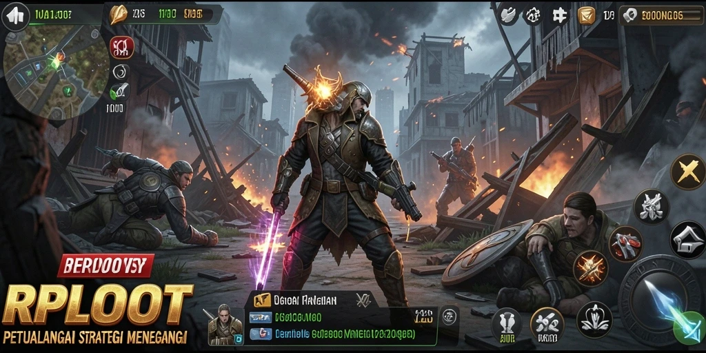 Tampilan gameplay menegangkan dalam RPLOOT yang penuh strategi.