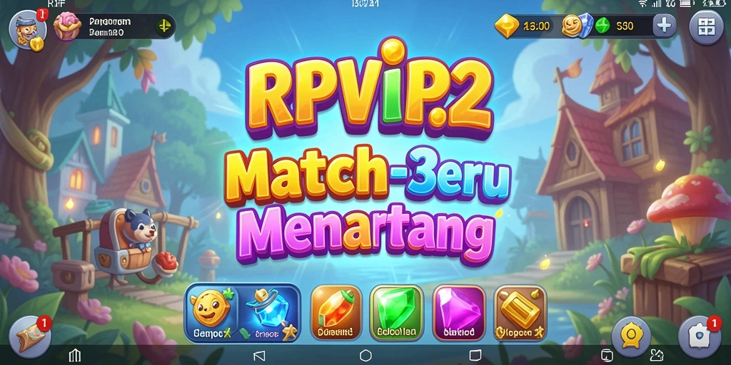 Tampilan menawan dari gameplay RPVIP2 dalam aksi Match-3.