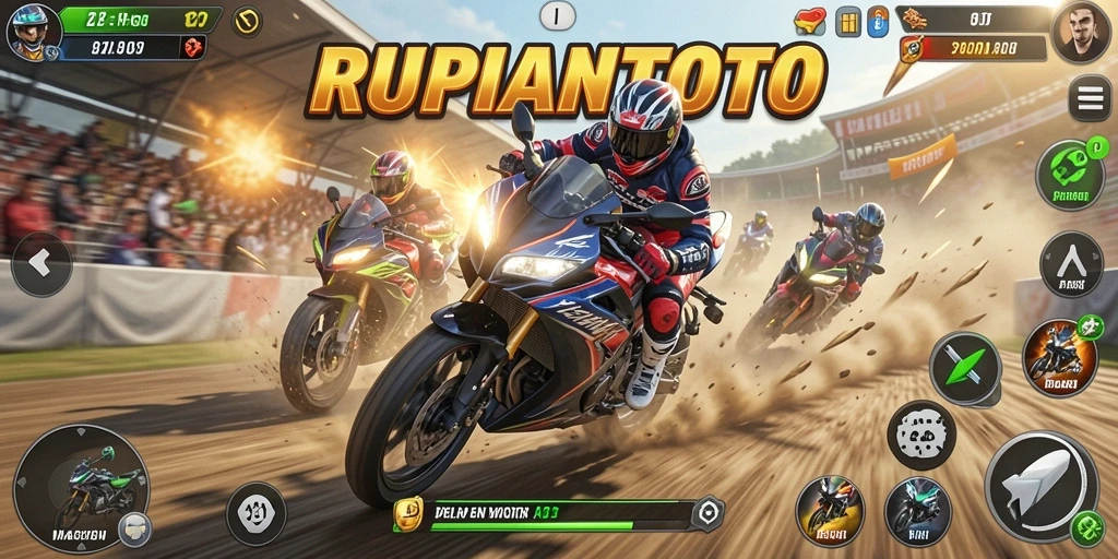 Gameplay mendebarkan di RUPIAHTOTO saat menyusuri trek balap yang penuh tantangan.