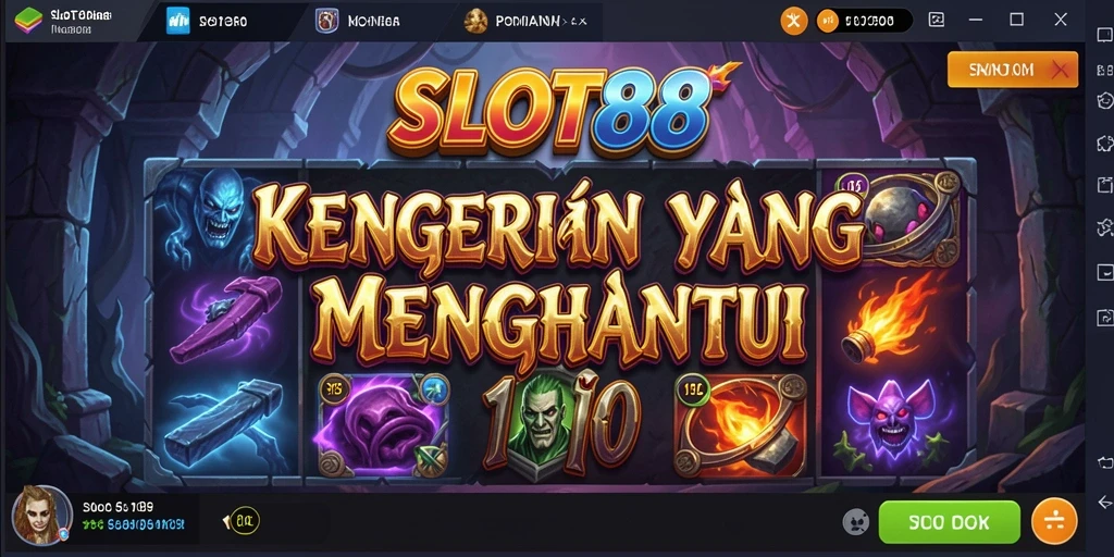 Tampilan gameplay SLOT88 dengan elemen horor yang mendebarkan.