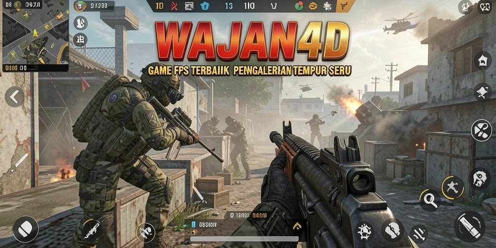 Screenshot WAJAN4D menunjukkan aksi tembak-menembak yang mendebarkan.